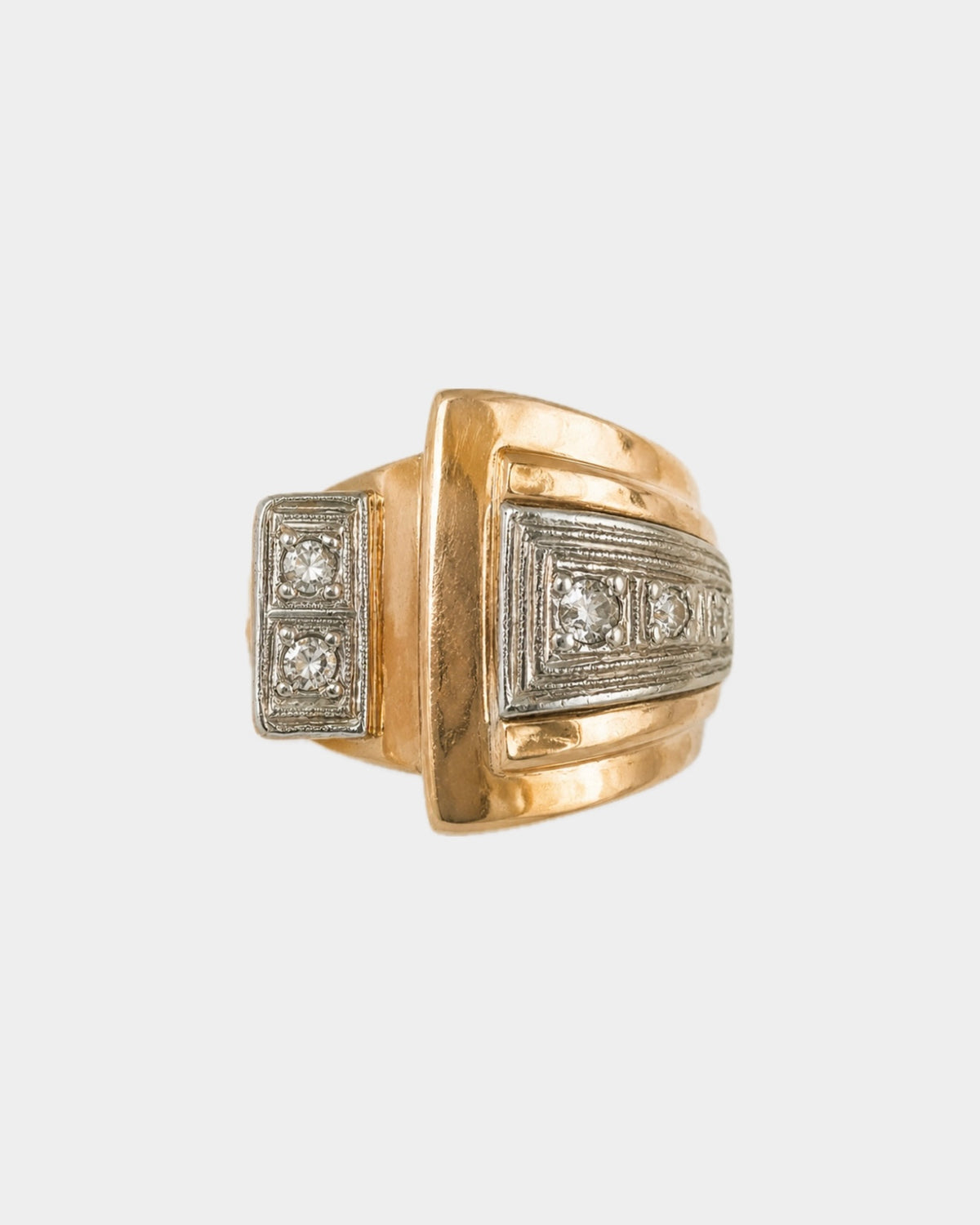 Anillo chevallier, Oro amarillo 18k, Diamante, Años 60