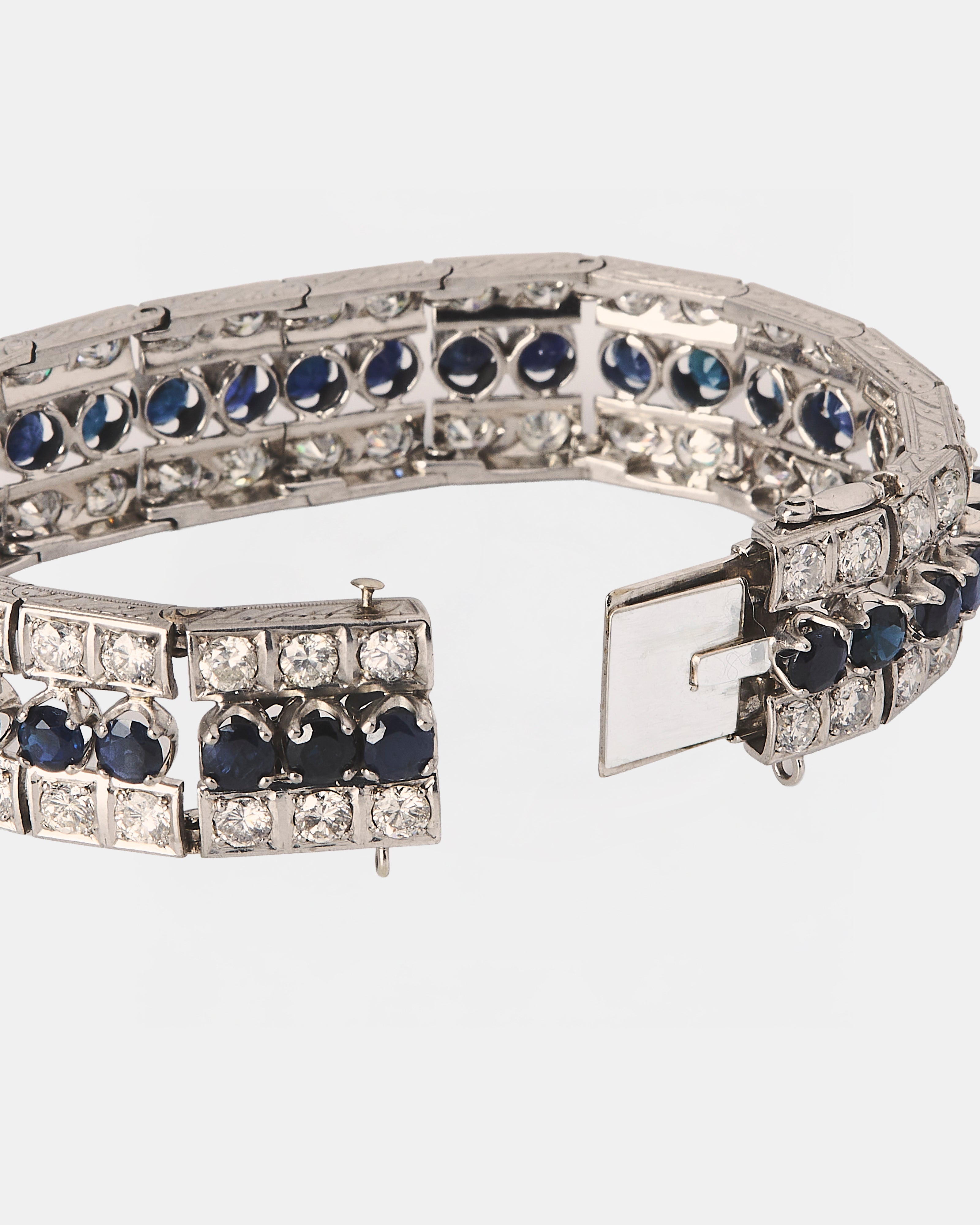 PULSERA DIAMANTES Y ZAFIROS