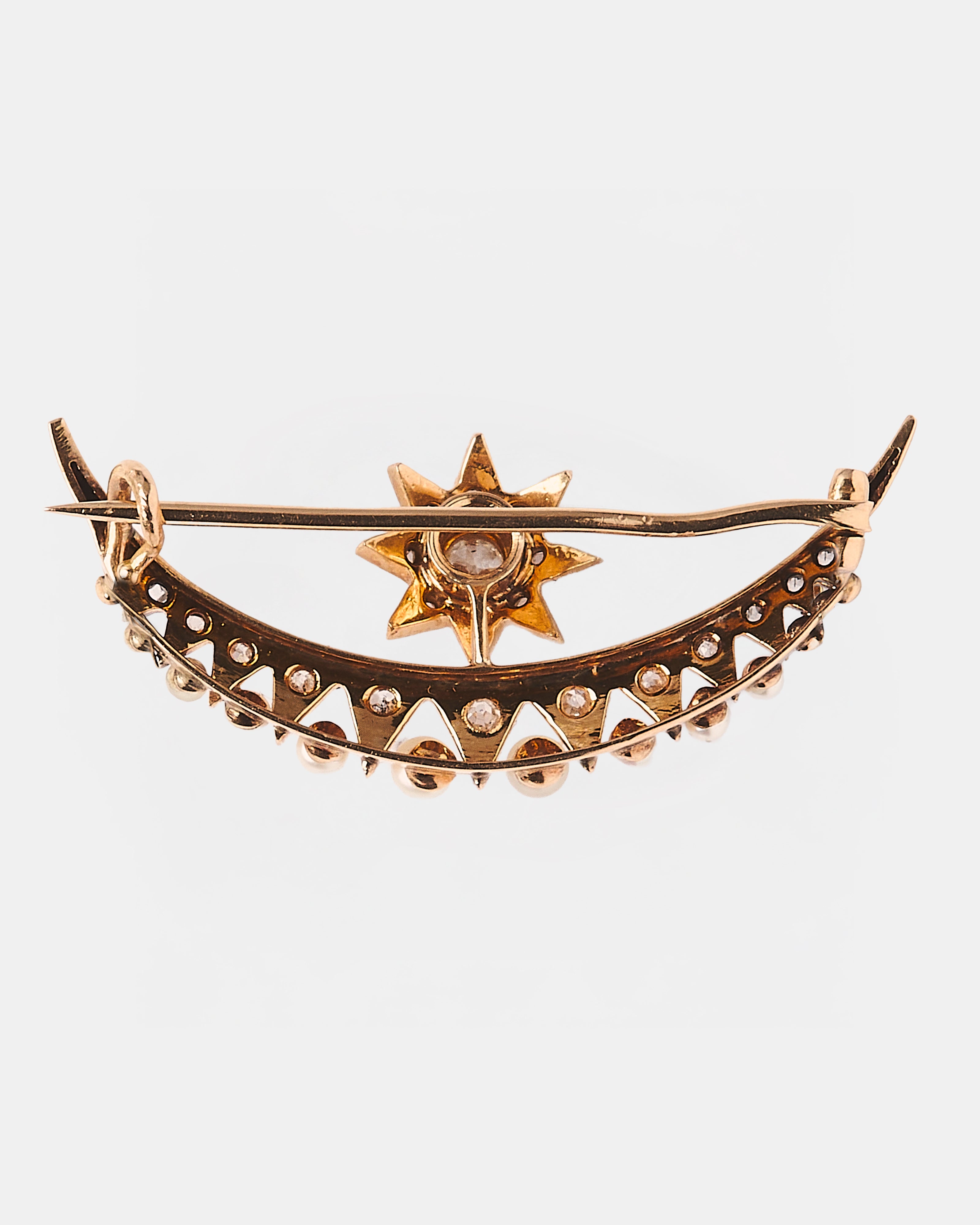 BROCHE MEDIA LUNA Y ESTRELLA