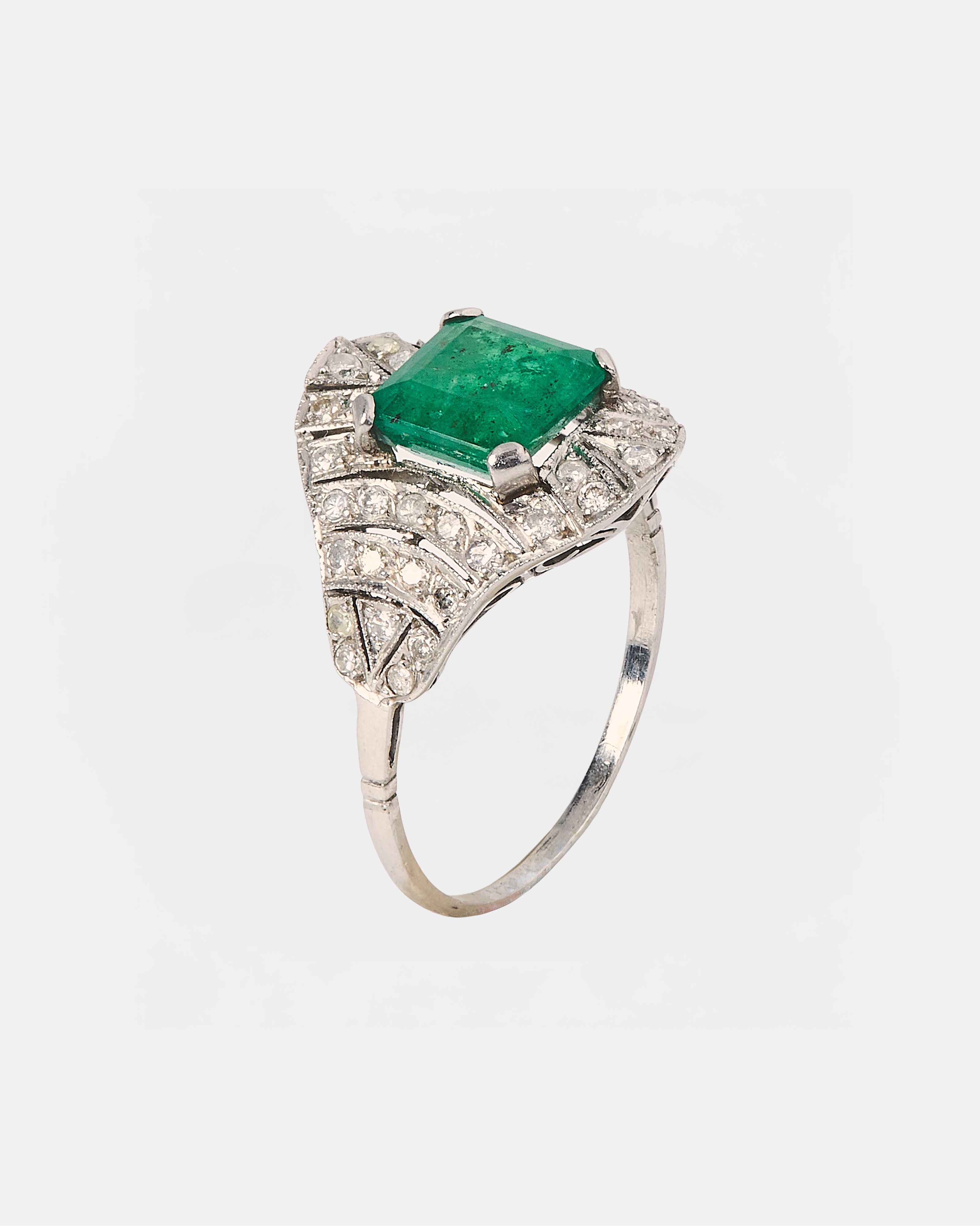 SORTIJA DE ART DECO ESMERALDA
