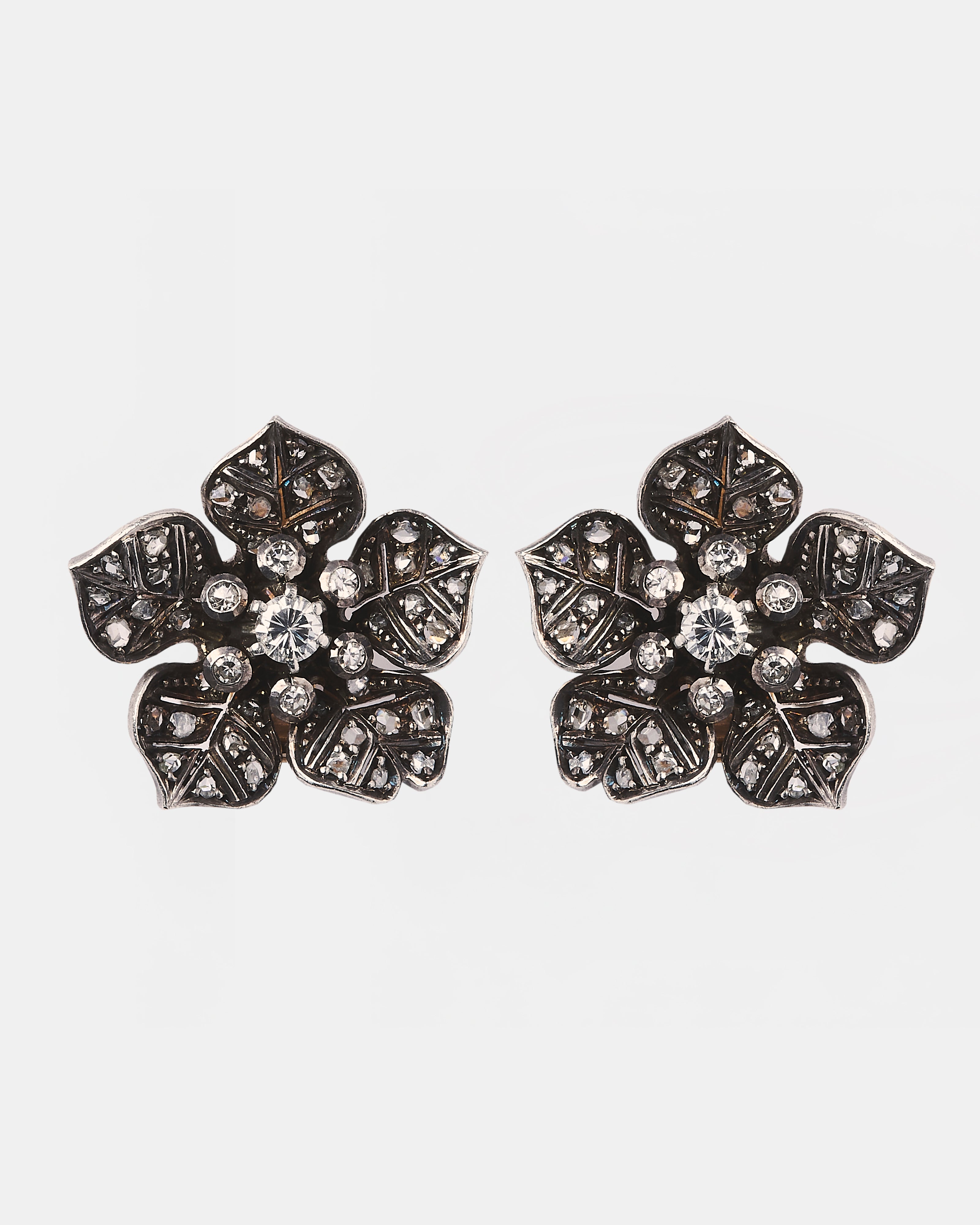 PENDIENTES DE FLORES DEL SIGLO XIX