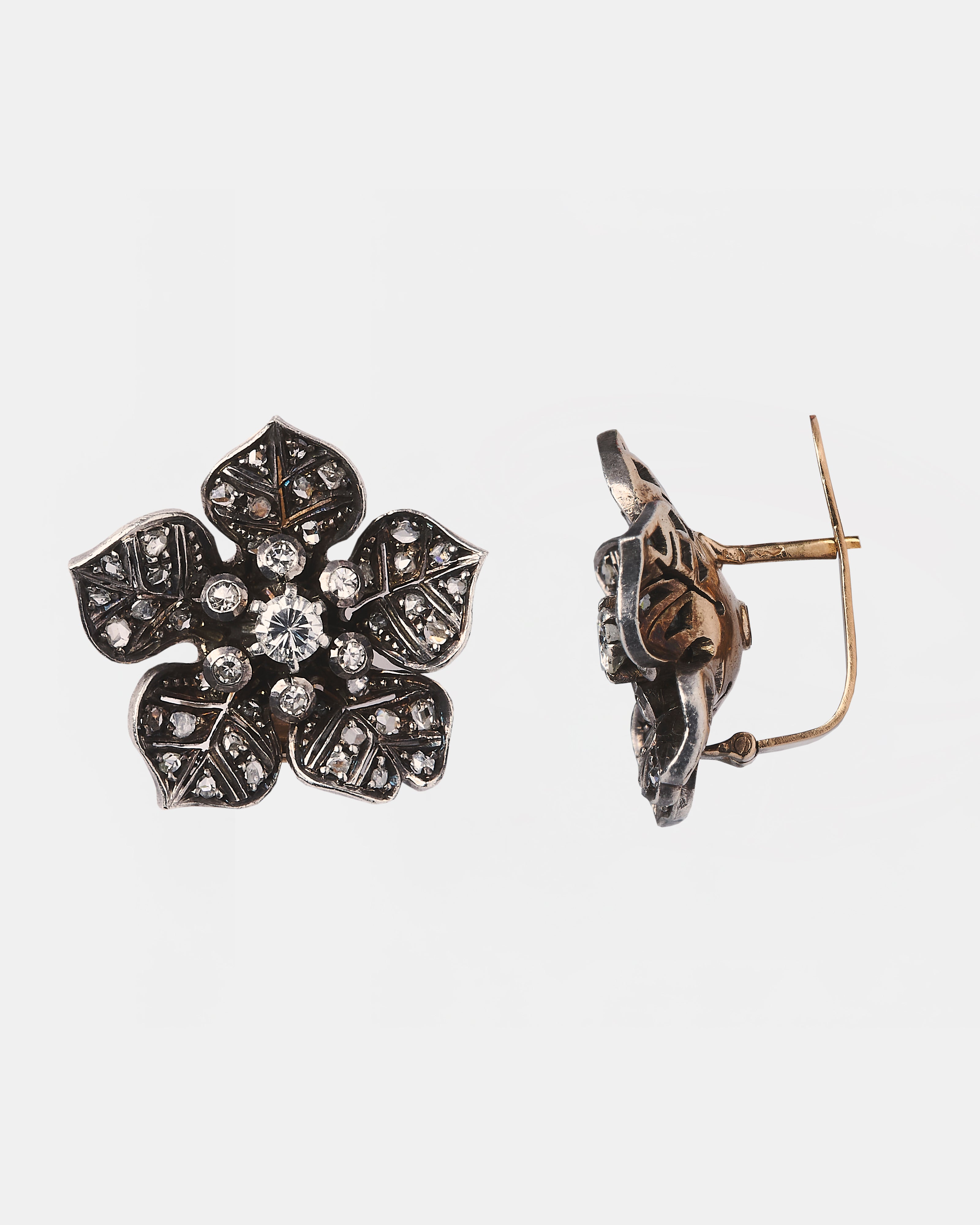 PENDIENTES DE FLORES DEL SIGLO XIX