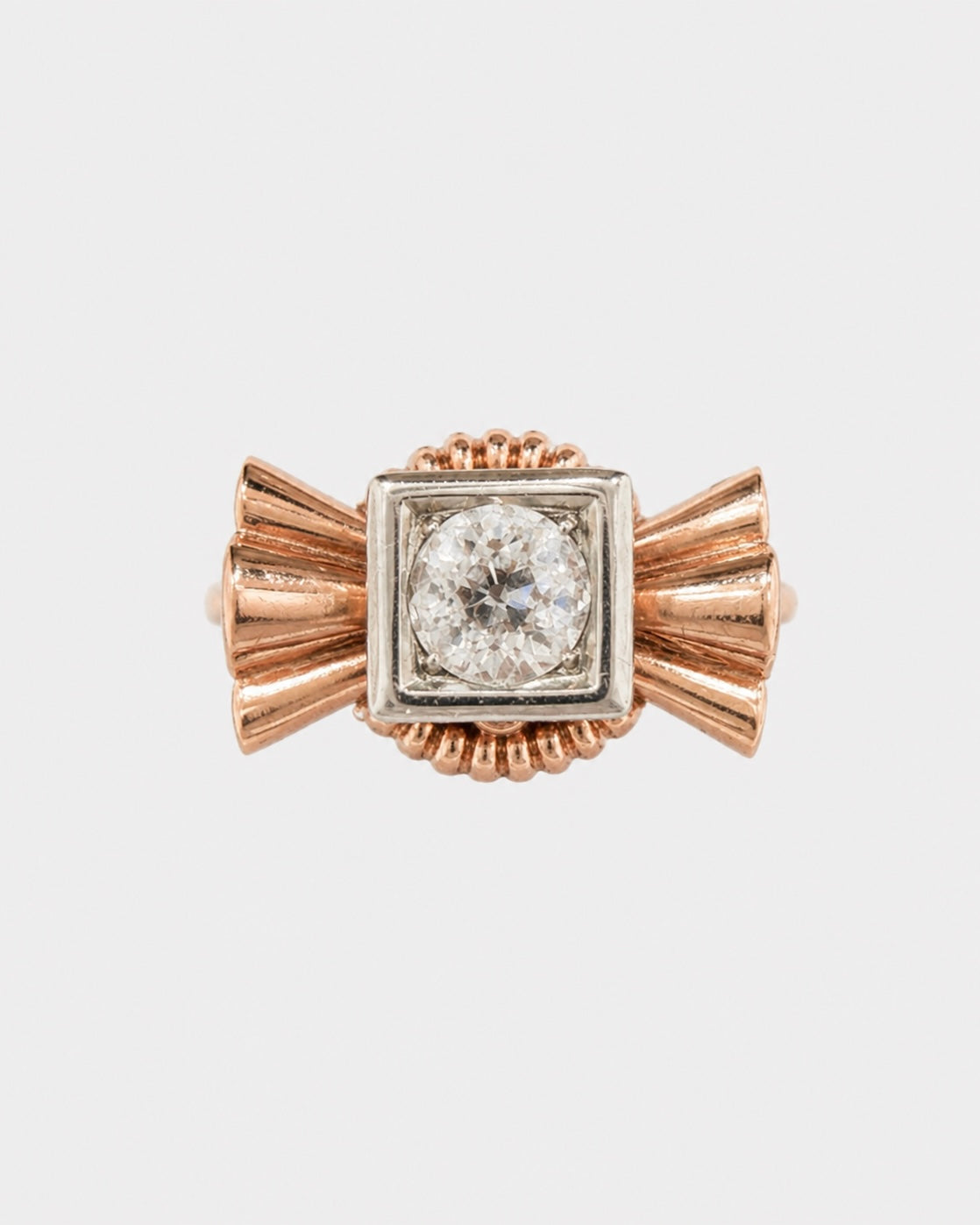 Anillo chevallier, Oro rosa 18k, Diamante, Años 60