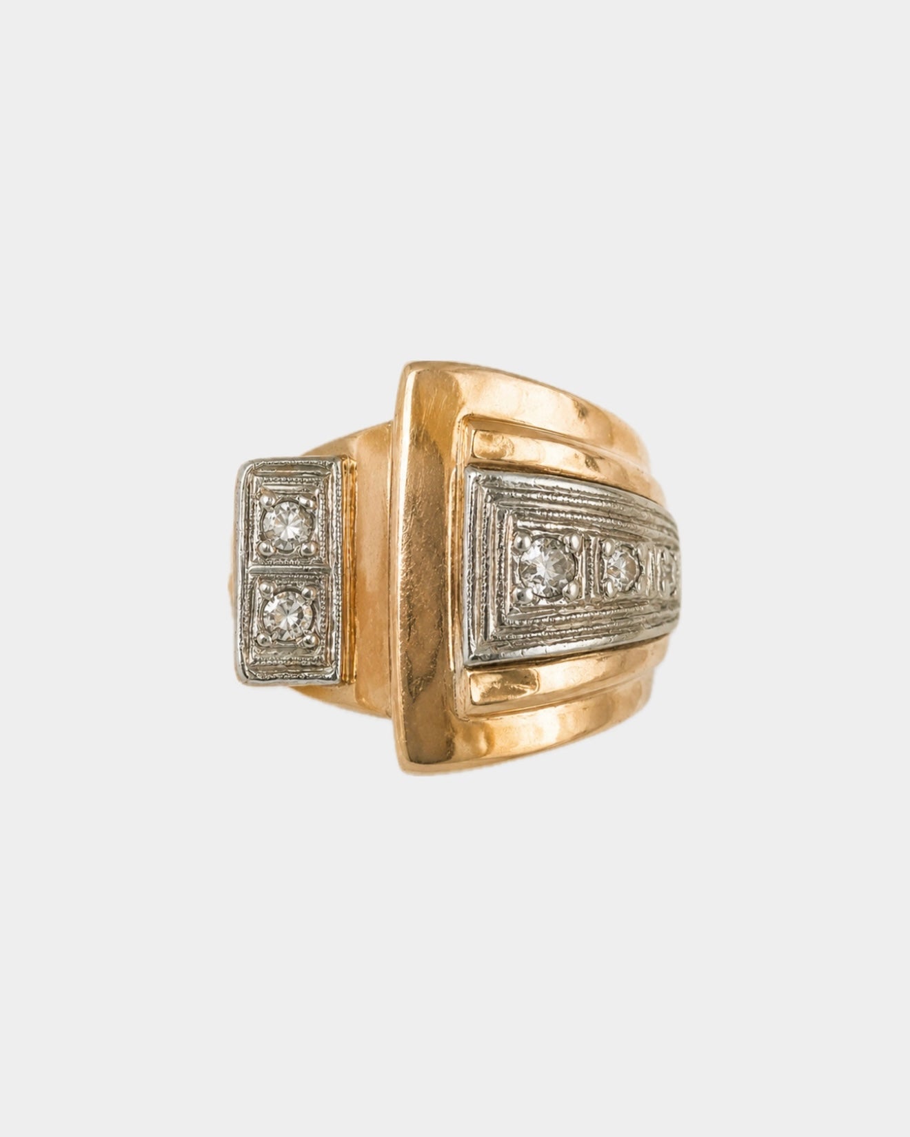 Anillo chevallier, Oro amarillo 18k, Diamante, Años 60